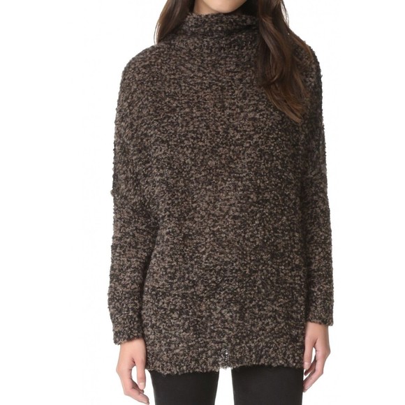 Free People Brown Black She’s All That Sweater Alpaca Blend Turtleneck Women XS - Picture 2 of 14